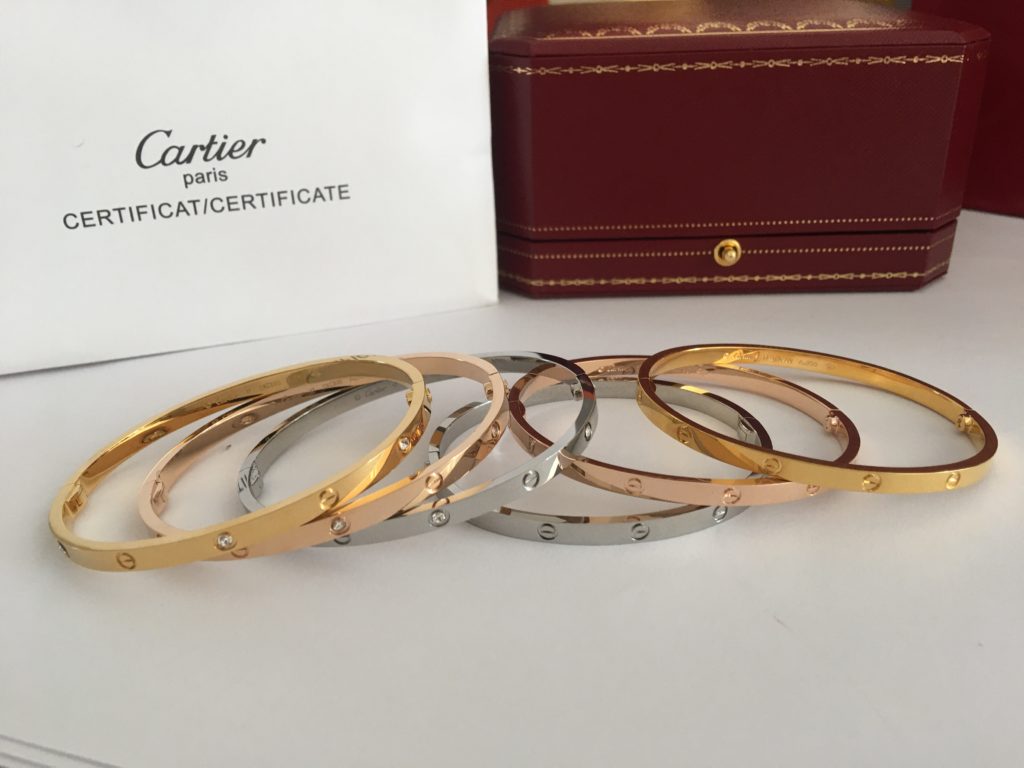 Cartier love bracelet   diamonds & without diamonds small model