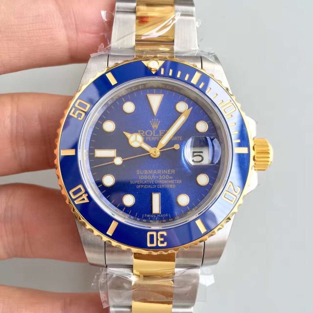 Rolex Submariner Blue 40mm Gold Steel Date Watch M116613LB-0005