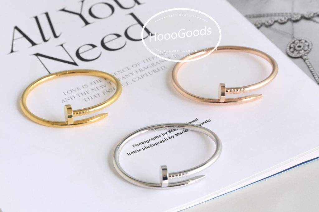 pink gold, white gold and yellow gold Cartier Nail Bracelet