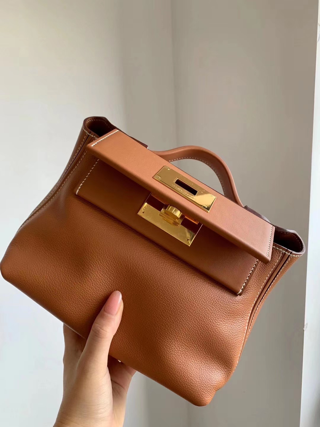 Hermes 24/24 Mini 21 Gold, Black Evercolor/Swift Calfskin HoooFashion