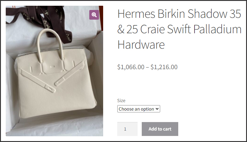 Hermes Birkin Shadow online ordering