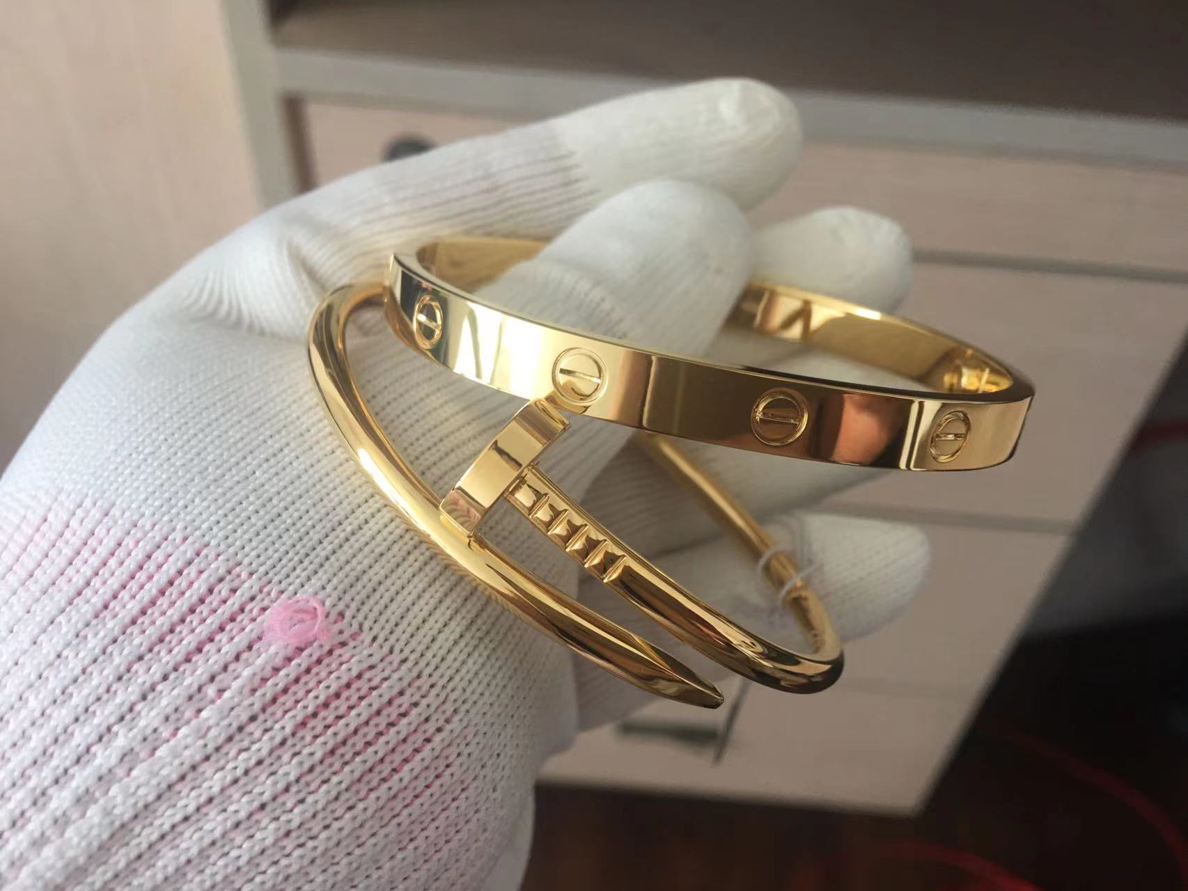 Cartier LOVE bracelet Yellow Gold and Juste Un Clou bracelet