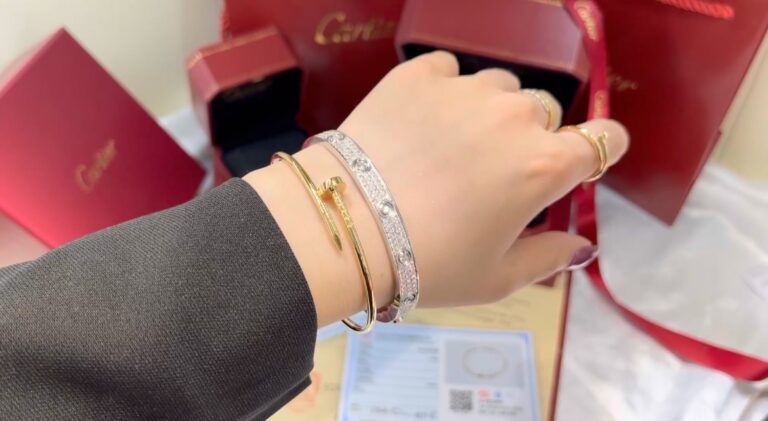 CARTIER Love Diamond and Juste Un Clou Bracelet /Ring Together Stacking. So Fashionable ~